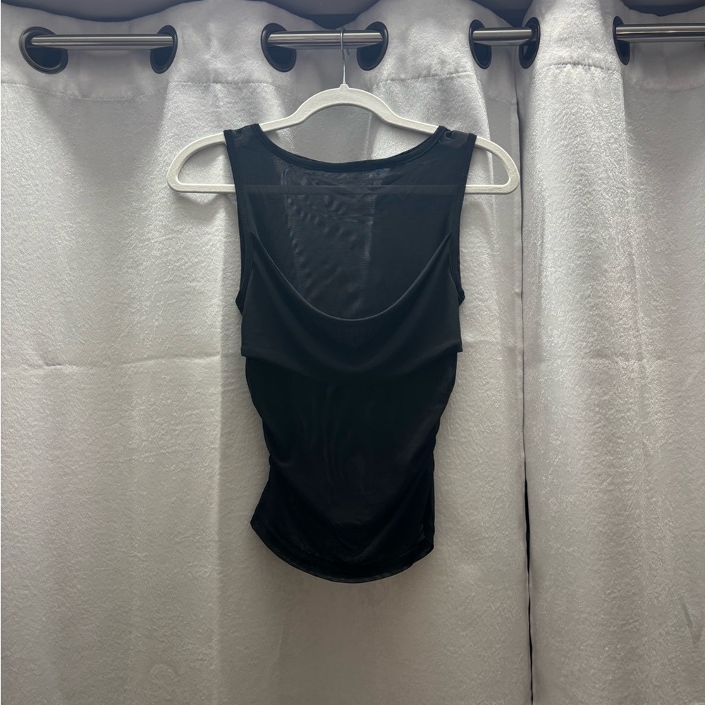 Elegant Sheer Black Tank Top